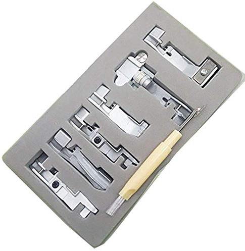 Yicbor 6-teiliges Overlock-Serger-Nähfuß-Set für Singer 14CG754, 14SH654, 14SH754, 14HD854, Juki 644D, 04D mit Gratis-Auftrennhilfe