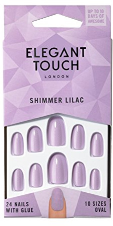 Elegant Touch Colour False Nails - Shimmer Lilac, purple