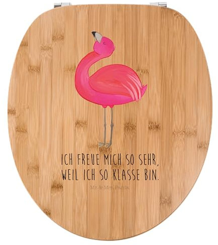Mr. & Mrs. Panda Motiv WC Sitz Flamingo Stolz - Geschenk, Schwester, Selbstliebe, Selbstakzeptanz, Toilettendeckel, Klodeckel, Mama, Klobrille,