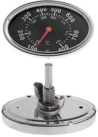 JENOR Thermomètre Ovale pour Barbecue - Cadran - Jauge de température Fahrenheit Celsius - Double échelle de 50 à 370 °C