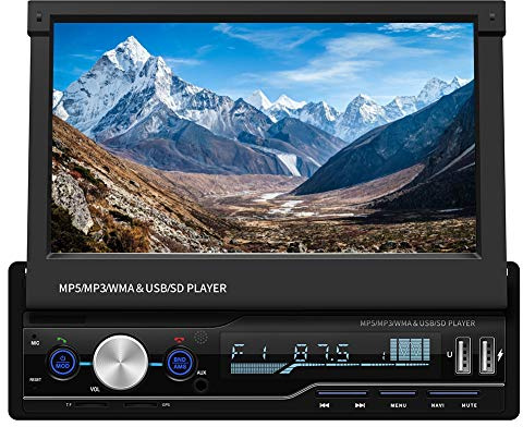 XISEDO 7 Pollici 1 Din In-dash WINCE Autoradio Retrattile Touchscreen Capacitivo Multimediale Lettore MP5/MP4 Support Navigazione GPS/AUX/Bluetooth/Controllo del volante (Autoradio)