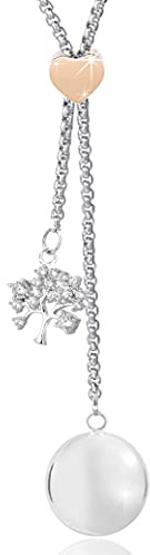 SAGA GIOIELLI® COLLANA CHIAMA ANGELI GRAVIDANZA BOLA SALISCENDI LUNGHEZZA REGOLABILE CHARM ALBERO DELLA VITA