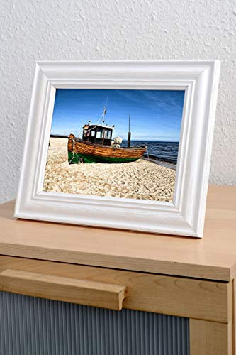 Mein Landhaus Vintage Marco de Fotos Estocolmo Im Shabby Chic Diseño Marco de Madera en Blanco con Cristal - blanco, 10x15 cm