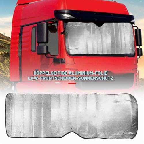 LKW Sonnenschutz Frontscheibe Faltbar Scheibenabdeckung Auto Frontscheibe Doppelseitiger Silber Aluminium UV Ray Blocker Halten Sie Ihr Auto 87 * Cool 28