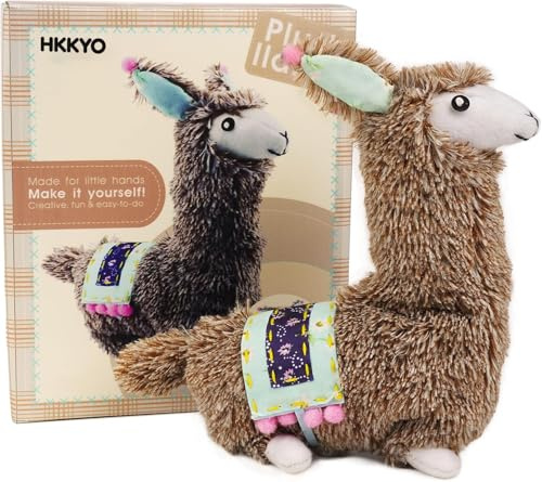 HKKYO Sewing Kits for Kids 8-12, Arts and Crafts for Kids Ages 8-12, Llama Sewing Kit for Kid, Make Your Own Stuffed Animal Kit, Alpaca Stuffed Toy Craft Sewing Kit, DIY Plush Dolls Craft Supplies