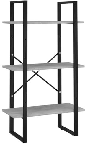 vidaXL Lagerregal Bücherregal Standregal Wandregal Aktenregal Regal Mehrzweckregal Küchenregal Haushaltsregal 60x30x105cm Holzwerkstoff Betongrau