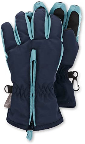 Sterntaler Baby Unisex Fingerhandschuhe Kinder Fingerhandschuh zweifarbig Handschuh - Fingerhandschuhe - wasserdicht aus Funktionsmaterial - marine, 3