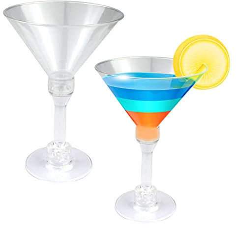 25 Pack Plastic Martini Glasses 5 Oz Disposable Cocktail Glasses Clear Dessert Cups for Wedding and Party