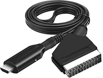 Xingsiyue SCART to HDMI Converter, Scart to HDMI Cable Switch Video Audio Adapter Support SCART to HDMI 1080P/720P for HDTV Projector Monitor Display STB VHS Sky Blu-ray DVD Player