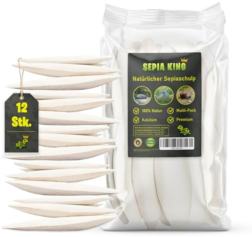 Sepia King Sepiaschalen 12 Stück 10-15cm - Kalzium u. Vitaminversorgung, Nahrung, Futter für Reptilien, Schildkröten, Bartagamen, Vögel - Sepia Schalen, Terrarium Zubehör