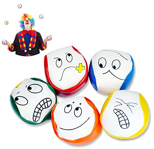 trabag Jonglierbälle - 5 Stück Jonglierball Set, Jonglierbälle mit Naturfüllung, Jonglierbälle für Anfänge Mädchen und Jungen, pädagogischer Jonglierball für drinnen und draußen(Ø 5cm)