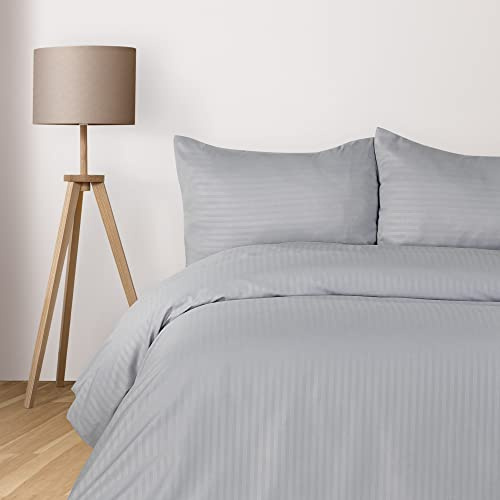 Komfortec Deluxe Bettwäsche 200x200 Set 3 teilig mit Kissenbezüge, Bettwäsche-Sets aus Mikrofaser mit Reißverschluss Weich und Bügelfrei, Grau, 200x200 + 2X 80x80