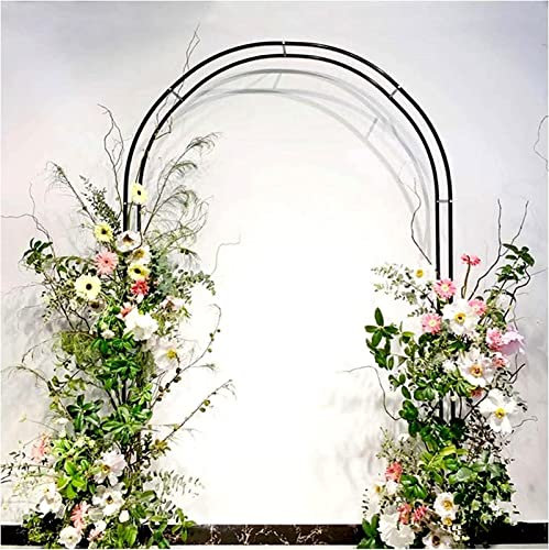 Arche Jardin Aluminium Largeur, Arche À Rosiers Métal, Filet À Plantes Grimpantes, Filet de Treillis, pour Récolte de Concombres, Légume, Vignes, Plantes Grimpantes,240x220x40CM