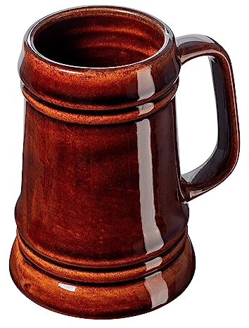 KADAX Jarra de cerveza de cerámica, apta para lavavajillas, con mango manejable, jarra de piedra para vino, cerveza, vino caliente y miel líquida (1, 500 ml)