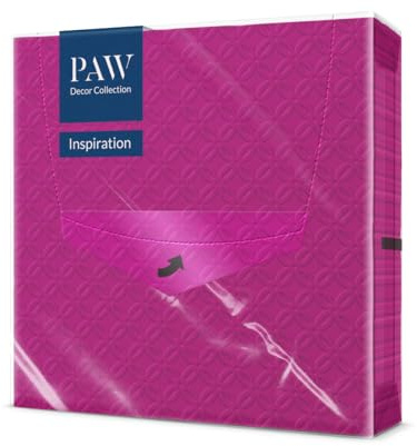 PAW - Geprägte Servietten 3-lagig (33 x 33 cm) I 20 Stück I Perfekt für Geburtstage, Partys, Hochzeiten, Kommunion, Feiern I Tischdeko Strukturierte Papierservietten I Inspiration Modern (hortensia)