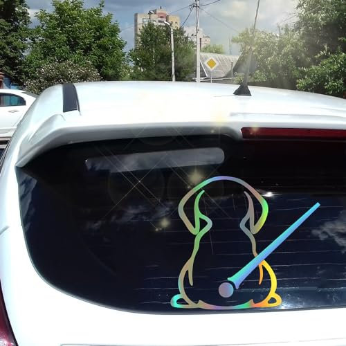 Dreothy 2PCS Rear Wiper Decal Dog Stickers for Cars Funny Animal Dog Moving Tail Wiper Decals Windshield Wiper Stickers Car Styling Window Wiper Decals Tags for Rear Vehicle Wipers (Rainbow Silver)
