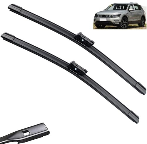 Kompatibel mit VW Volkswagen Tiguan MK2 2017–2023, 26 Zoll + 21 Zoll + 14 Zoll vorne, hinten, Wischerblätter, Bürstenschneider, Zubehör 2017 2018 2019 2020(Front 2pcs)