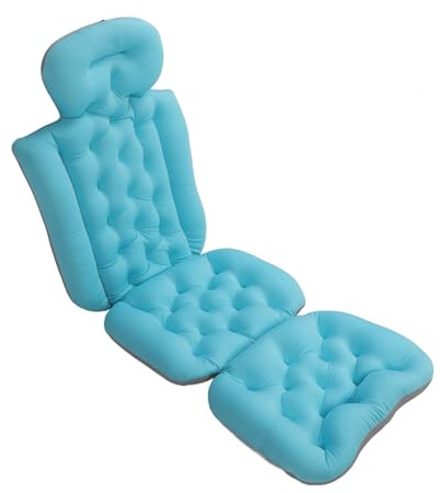 Ejoyous Cuscino da Bagno per Tutto Il Corpo, Comodo Cuscino da Bagno Tappetino per Tutto Il Corpo per Adulti Bagno Spa Lavabile, Cuscino da Bagno con Ventose Antiscivolo per la Testa del
