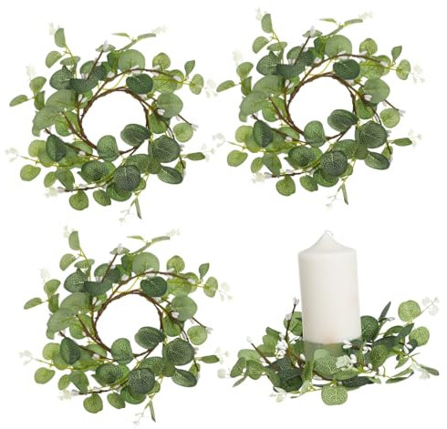 Anneome 3sets Realistische Eukalyptus Kranz Kerze Für Home Decor Party Handwerkskunst 4 Stücke * 3