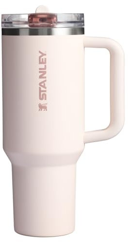 Stanley Quencher ProTour Flip Straw Tumbler with Leakproof Lid 40 oz | Built-In Straw & Handle | Cupholder Compatible for Travel | Insulated Stainless Steel Cup | BPA-Free | Rose Quartz Solid