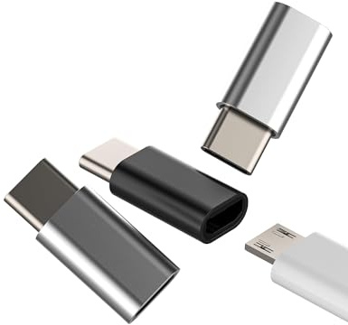 Adaptador Micro USB a USB C (3Pack) para Apple iPhone 15 compatible con Samsung Convertidor MicroUSB Hembra Tipo Macho Cable Conector Carga Adaptadores Mini Type-C Enchufe Tablet to-tp