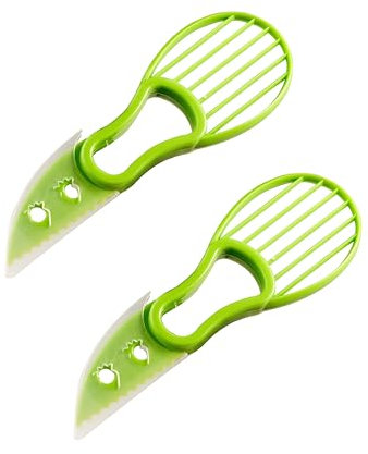 Herramienta para cortar aguacate, 2 piezas, pequeña herramienta de corte de aguacate, pelador de aguacate de plástico, cuchillo de aguacate para salto, 6.9 pulgadas