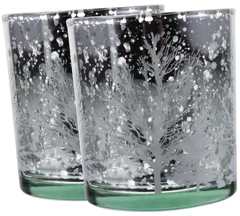 Amosfun 2stücke Glas-kerzenhalter Für Weihnachtsbaum Weihnachtskerzenständer Aus Glas Dekorativer Kerzenhalter-Ornament Weihnachtstischdekorationen Weihnachtskerzenhalter Für Party-dekor