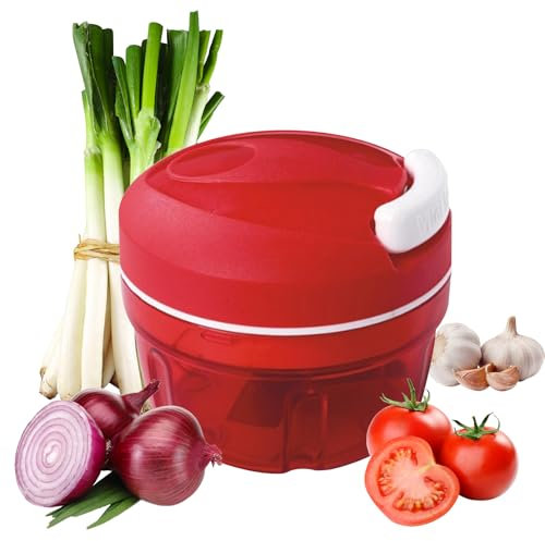 Buaak Zerkleinerer Küche, Zwiebelhacker Manuell, Gemüsehacker, Onion Chopper, Hackfleisch Zerkleinerer, Multizerkleinerer Manuell Geeignet für Zwiebeln, Petersilie, Knoblauch, Karotte, Gemüse, Obst