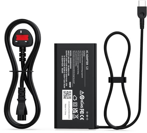 Etssembo 100W USB C Charger Compatible with MacBook Pro, Dell XPS, Lenovo | Compatible with MacBook Pro/Neo, Dell XPS 14/16, HP OmniBook, Lenovo ThinkPad X1, ASUS Zenbook, 1.8m Type C UK Power Adapter
