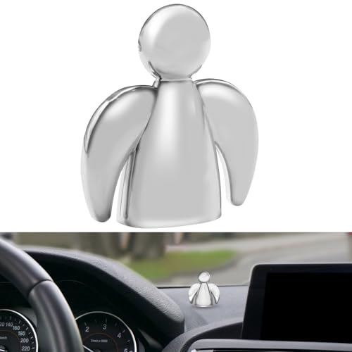 Anwlki Ángel de la guarda para coche, imanes ornamentos, amuleto de la suerte, regalo para automovilistas, patrón de vamos a casa, con imán y 3 pegatinas adhesivas de doble cara, 1 pieza de hierro