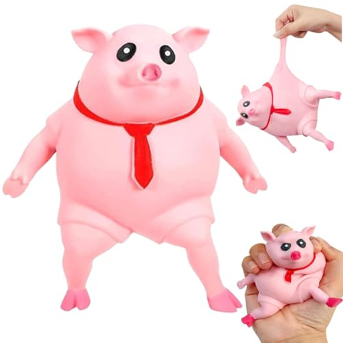 Schweine Quetschspielzeug, Anti-Stress-Spielzeug zum Quetschen, Kneten & Abreagieren – Schweinchen Squeeze Toy mit Rückformung – Stressspielzeug Schwein für Erwachsene & Kinder
