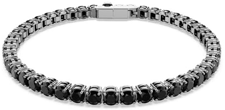 Swarovski Matris tennisarmband, svart, rutenium glänsande