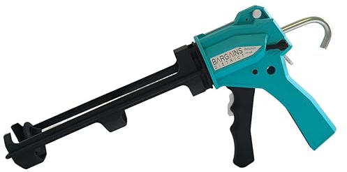 Bargains District Dual Mode Caulking Gun - Drip-Free & Conventional, 10:1 Thrust 1350N, 360° Rotating Holder Built-In Cutter for 230mm/310ml Cartridges, Silicone, Adhesives, Construction, Sealant, DIY