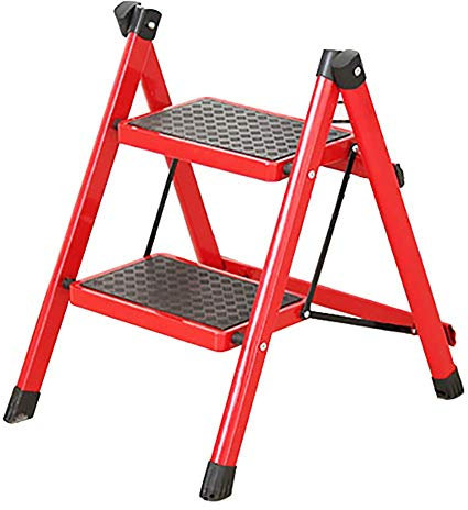 Sgabello pieghevole portatile in alluminio antiscivolo, poggiapiedi a 2 gradini, sedia e panca per scarpe, compatto, 41 x 52 x 60 cm, ideale per uso domestico ed esterno