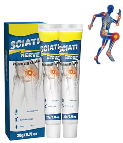 Sci/atica Nerve Pain Relief Cream 2PCS - Fast Pain Relief for Back & Knee | Sci/atica Pain Relief Products, Sci/atica Pain Relief Cream for Shoulder, Hip & Nerve Health, Non-Greasy, Fast-Absorbing