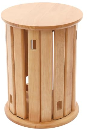 YISSALE Sillas de comedor 4 en 1, 36 x 44,5 cm, redondas, apilables, taburete apilable para salón, dormitorio, comedor (color madera cereza)