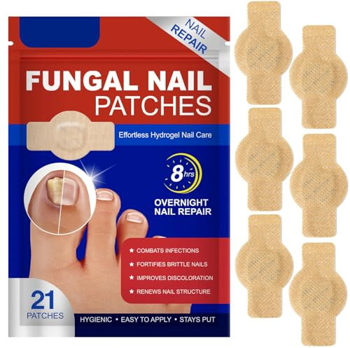21 parches para hongos en las uñas, parches para uñas de hongos, multiusos, para reparación de uñas de los pies, para excavar uñas dañadas y la apariencia de uñas decoloradas