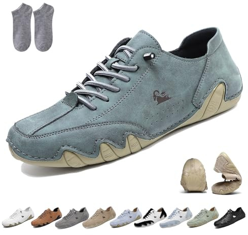 Alpaca Barfotaskor - Ergonomiska & vattentäta Barfotaskor for smärtlindring Utomhus Lättvikt Bekväm Andas Halkfri Promenad Vandring Unisex Ortopediska Beck Sneakers(Green,45 EU)