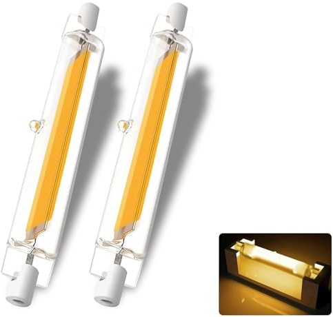 Vipfenturi R7S LED 118mm Dimmbar,20W LED Ersatz für 200W Halogen Leuchtmittel,Stab Warmweiß 3000K 2000LM,Kein Flackern,360°Abstrahlwinkel,AC/DC 220-240V,2er Pack