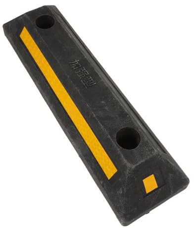 AKOOSY Fermaruota in Gomma per Garage e Parcheggio Stop Ruote Rv e Camper Cuneo Limitatore Spazio Parcheggio Visibile Nero-giallo Facile Installazione e Alta Stabilità