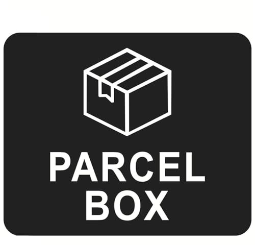 Parcel Box Sign Adhesive,Reusable Packages Deliveries Here Signs,Waterproof, Post Mailman Delivery Driver Notice,Parcel Box Sticker,Self Adhesive Acrylic for Mail Box House Office No Lost Items(Black)