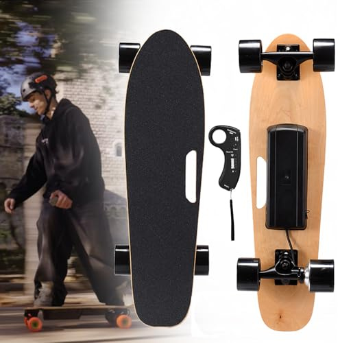 Giuggiolared Planche de Skate Électrique et Skate Électrique, Moteur Brushless 350W, Montée 15%, Télécommande sans Fil, Vitesse Max 22km/h, Autonomie 8km, pour Commutes et Fun Rides