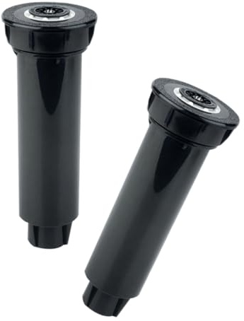 Alasum Aspersor de Césped Automático Retráctil Abs, Rociador Enterrado Ajustable para Jardín, Filtro Incorporado, 2 Piezas Negro 1/2 , Sistema de Riego para Césped y Áreas Verdes
