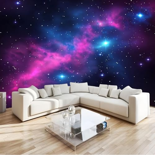 Carta da Parati Fotomurale XXL 250 x 175 cm, Poster Murale 3D in Tessuto Non Tessuto per Parete TV Corridoio e Soggiorno, Decorazione Interni di Grande Impatto Nero Onirico Spazio Nebulosa Galassia
