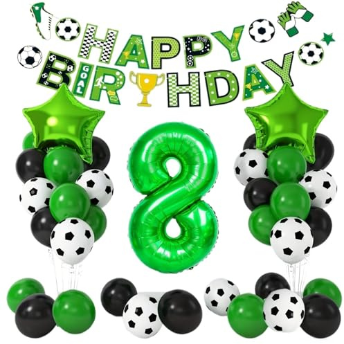 1Set Fußball Thema Ballon Bogen Set Junge Geburtstag Party Aluminium Film Und Luftballons for Innen- Außen Dekoration für Spieltag Party(Color5)