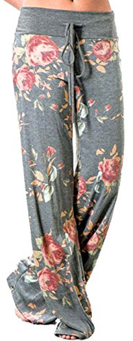 Famulily Women's Casual Floral Wide Leg Pajama Lounge Pants