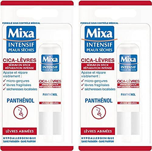 Mixa Cica Sérum en Stick Réparation Intense pour Lèvres Abimées - Lot de 2