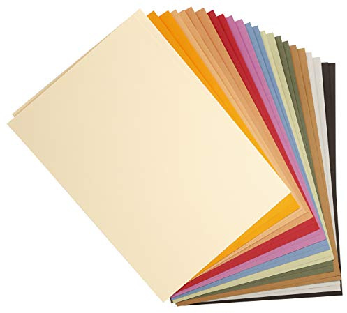 Clairefontaine - Ref 960450C - Tulipe Grained Coloured Drawing Paper (Pack 24 Sheets) - A4 (29.7 x 21cm) - 160gsm Paper - Assorted Pastel Colours - Deep-Dyed, Pure Cellulose, Acid Free