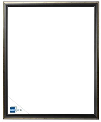 Bildershop-24 Leerrahmen (ohne Rückwand und Glas) Barockrahmen Kalypso 33 X 98 cm Schwarz Goldglanz Antik Farbe und Größe wählbar
