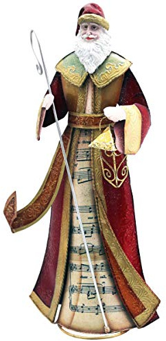 Gall&Zick Weihnachtsmann, Nikolaus, Santa aus Blech, Dekofigur, Weihnachten, Weihnachtsfigur, (Weihnachtsmann mit Stab)